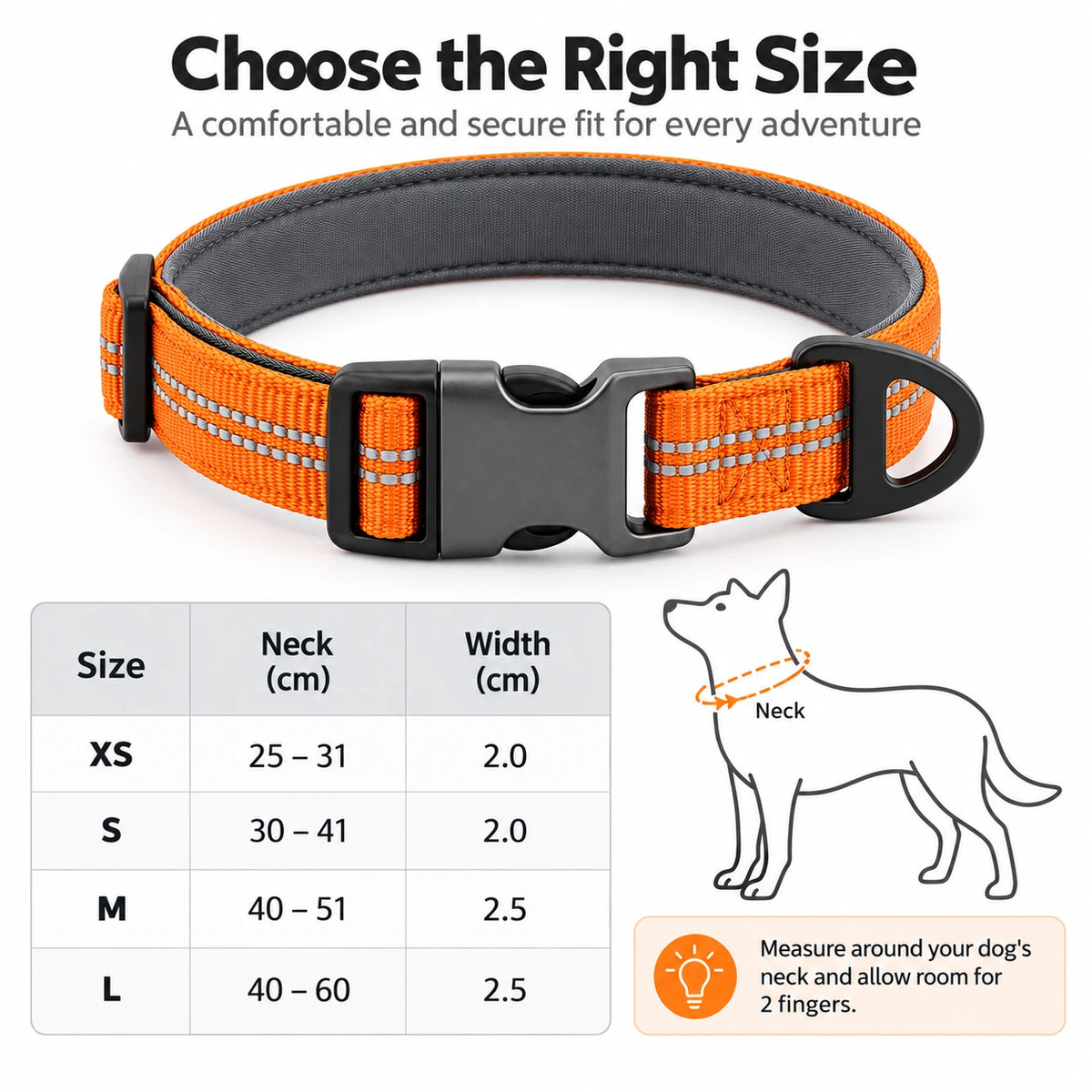 Adjustable Reflective Nylon Dog Collar