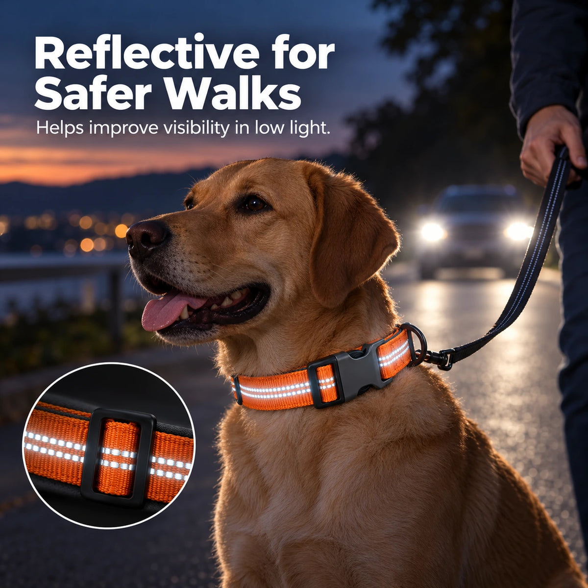 Adjustable Reflective Nylon Dog Collar