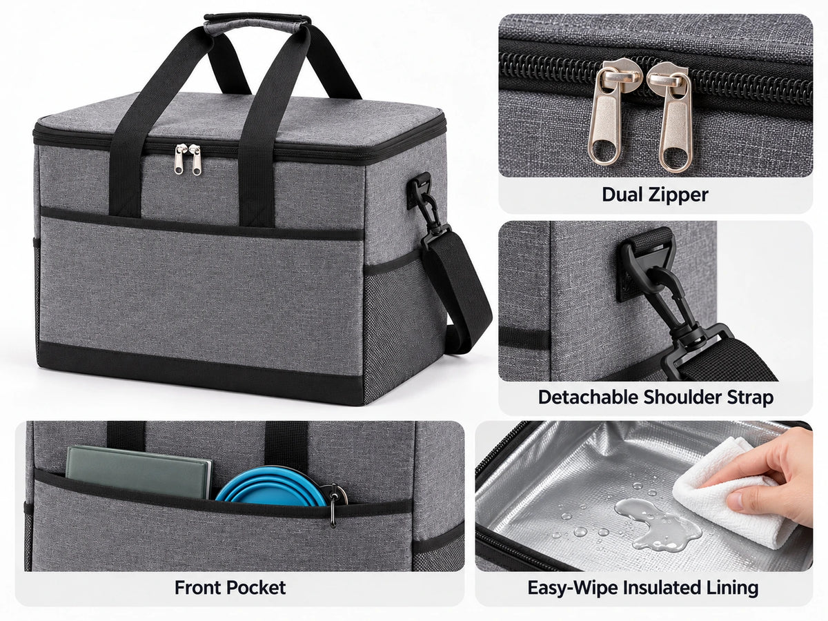 27L Insulated Cooler Bag – Gray