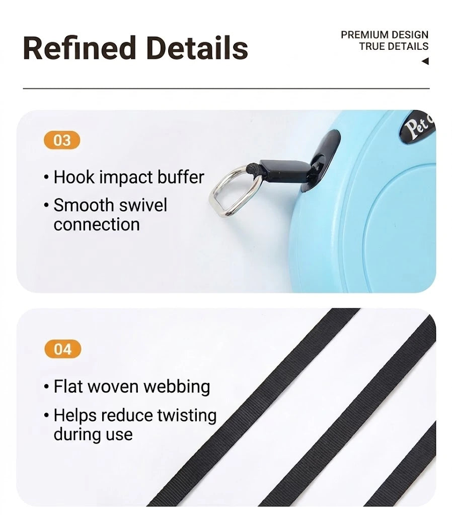 Retractable Dog Leash – 3M/5M Adjustable Outdoor Lead