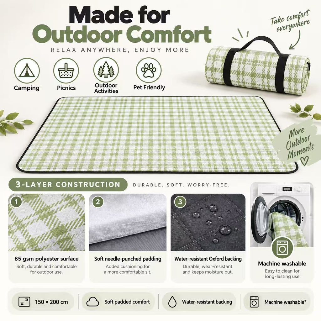 Water-Resistant Outdoor Picnic Mat for Dogs – 150 × 200 cm
