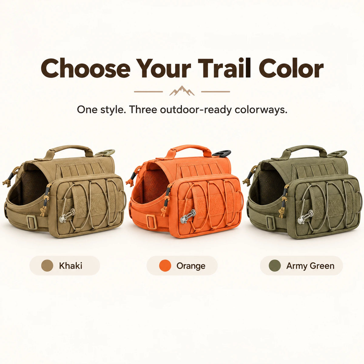Outdoor Dog Hiking Backpack Harness with Side Pouches